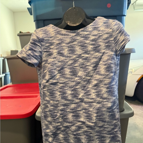 Blue Space-Dyed Short Sleeve Dress p11 - Picture 4 of 5